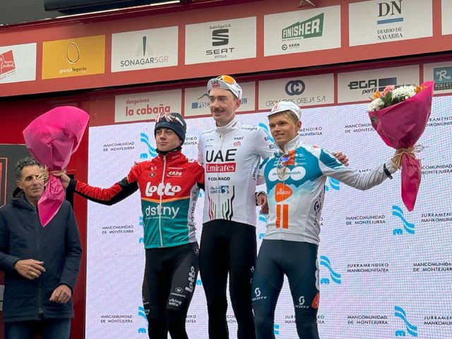 Maxim Van Gils takes second podium of the day for Lotto Dstny at the GP Miguel Indurain